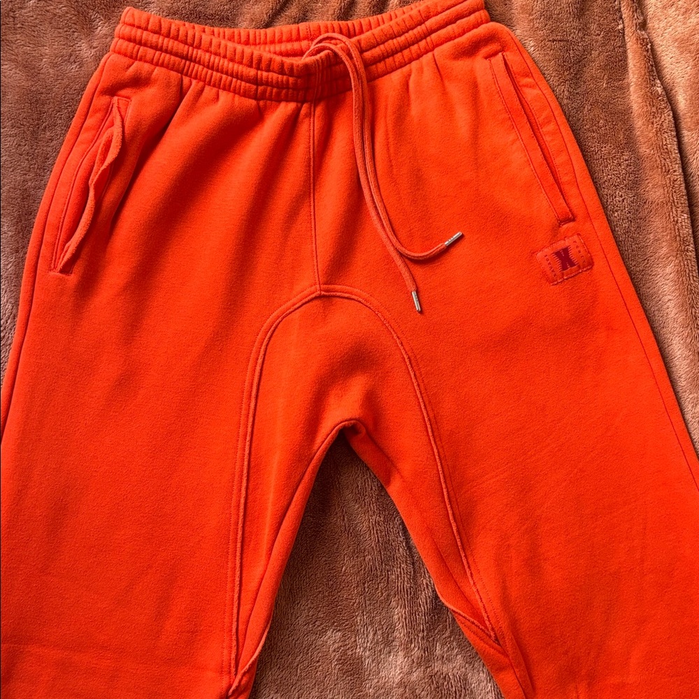 Savage X Fenty Unisex Fleece Jogger Pants in Orange Tempo - Picture 3 of 14
